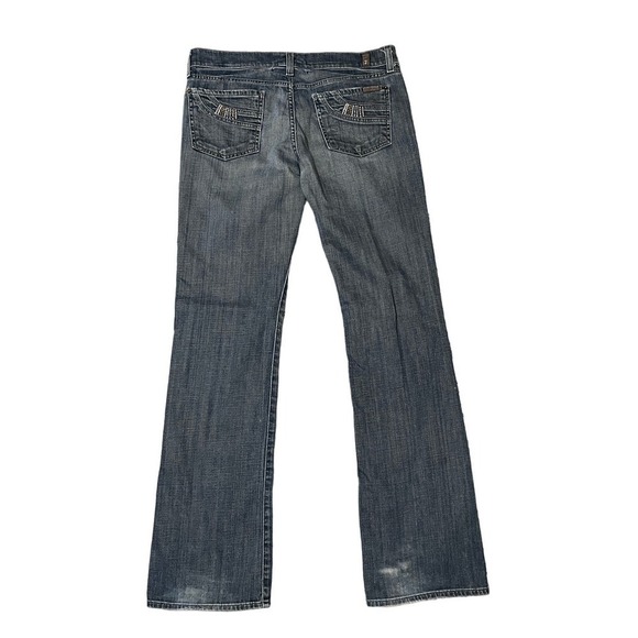 7 for All Mankind Womens Bootcut Jeans Rhinestone Embellished Waist Size 29 Blue - Picture 2 of 10